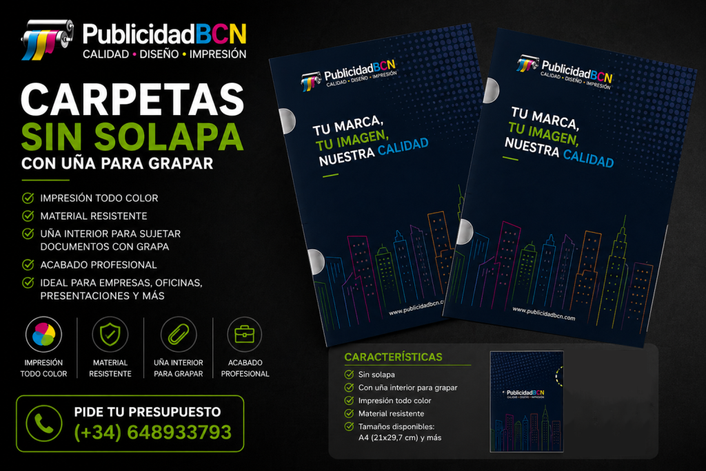 CARPETAS SIN SOLAPA CON UÑA PARA GRAPAR
