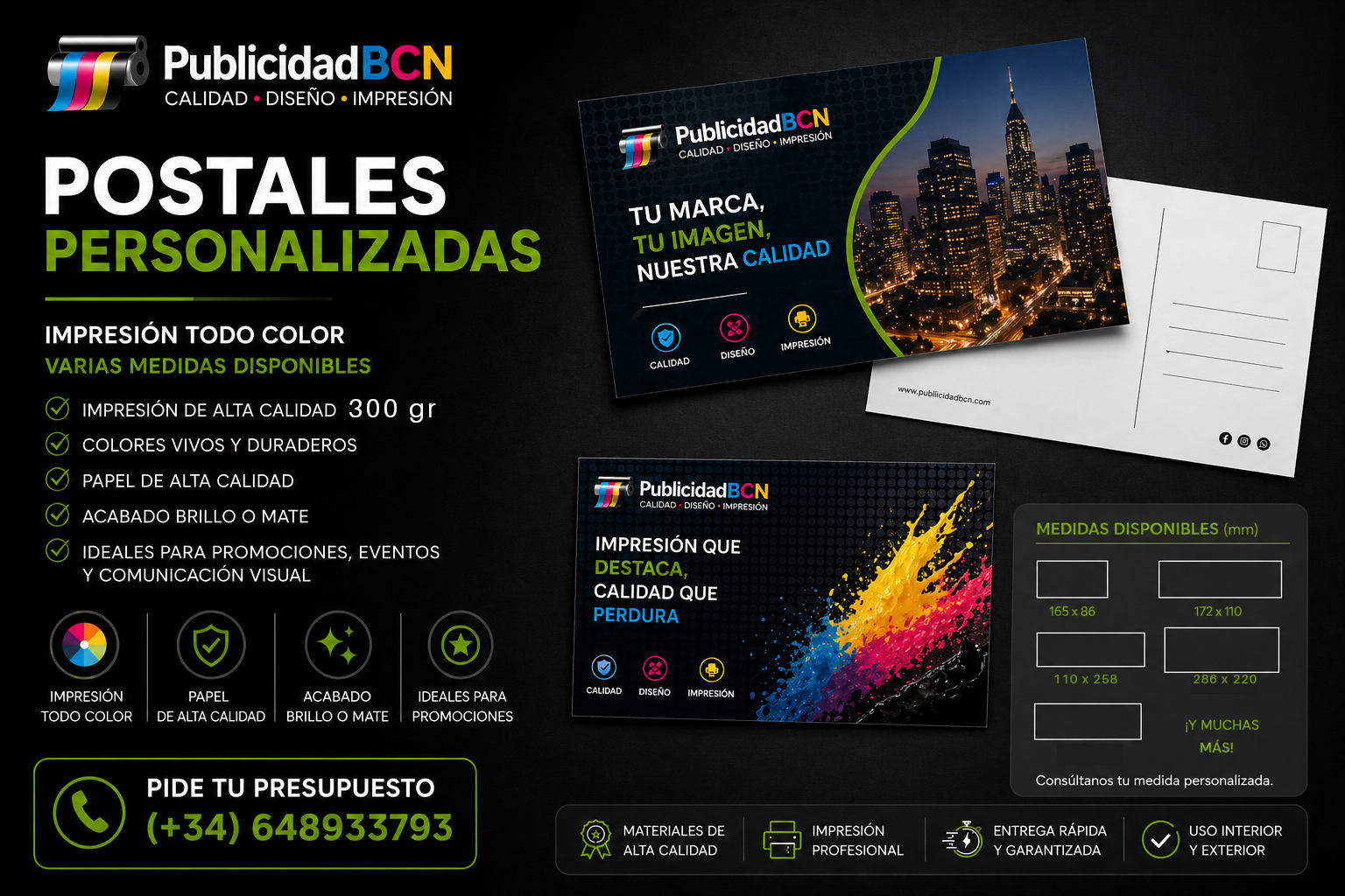 postales publicitarias para revendedores